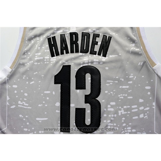 Maglia Luci Della Citta Houston Rockets James Harden #13 Grigio